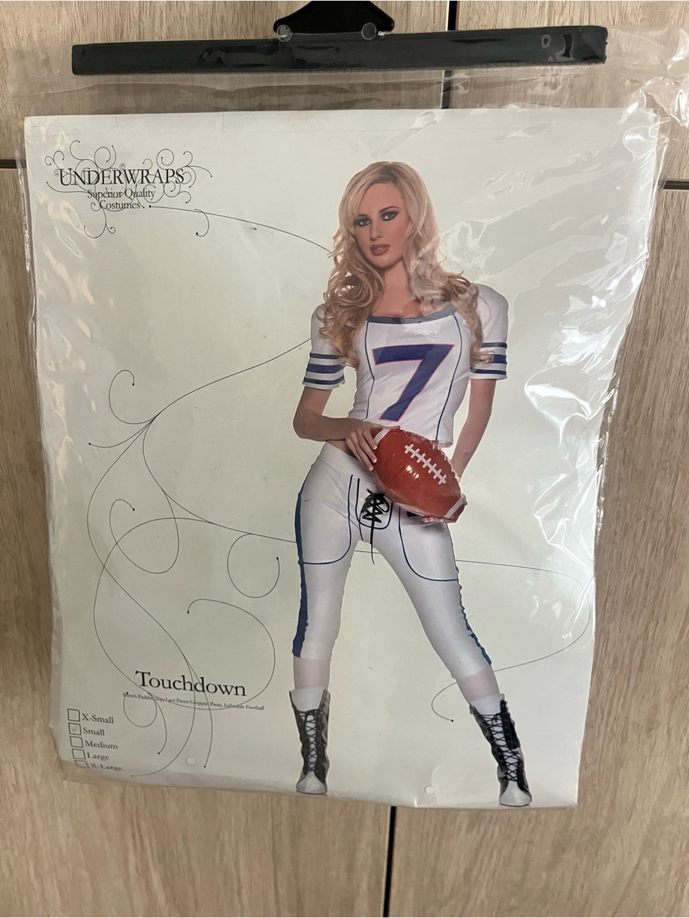Women’s Touchdown Football Costume - White & Blue